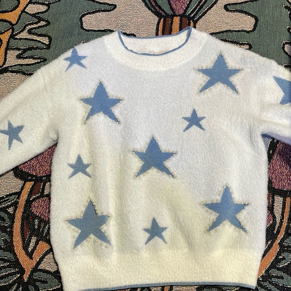Nanette Pearl Bedazzled Star Sweater